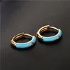Hoop & Huggie GSOLD Geometric Colorful Drip Glaze Zircon Small Earring Enamel Lovely Copper Women Hoops Trends Jewelry