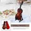Decorative Objects & Figurines 1 Set Mini Violin Ornament Exquisite Miniature Adornment Decor