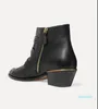 2021 Fall Winter Luxury Studded Buckle Ankle Boots women Martin Boot Genuine Leather Suede Designer Booties Chunky Heel Combat