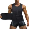 Corpo masculino Men's Men Vinylon Sauna Zipper Cintura Treinador Corsário Stalhewear Slimming Belt Compression Faja Shaper Tank