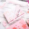 M&G 0.5mm Black Gel Pen Full Needle Tip Signing Student Stationary Office Teaching Supplies Pink Cherry Blossom Pattern Pens
