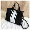 HBP Non- Women's briefcase ol professional business commuting stripe simple square canvas bag single shoulder sport.0018