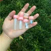 5ml 6ml 7ml 10ml 14ml Mini Glass Bottles With Plastic Screw Pink Cap Transparent Vials Jars 100pcsjars