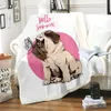 かわいい砂の犬の3 dプリント動物のパターンスローぬいぐるみシャーパ毛布の薄いキルトソファー車の椅子寝具サプライアダルトキッズ