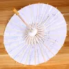 Parasols de mariée de mariage Parapluie en papier blanc Manche en bois Parapluie artisanal chinois japonais 20 cm 30 cm 40 cm 60 cm de diamètre Parapluies de mariage DH8383