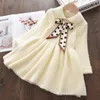 Dziewczyny Dresses Girls Baby Boże Narodzenie Czerwona Sukienka Moda 2021 Zimowe Dzianiny Ubrania Dzieci Dorywczo Księżniczka Bow Swetry Vestidos Dzieci Clothi