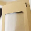 156*90*15mm Small Size Mobile Phone Case Shell Packaging Box Blank Kraft Paper Box With Window For Underwear Sock Display Retail