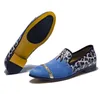 Mocassins en cuir imprimé léopard pour hommes, paire de pantoufles à ongles, chaussures habillées à la mode, Penny Ball, chaussures en tissu
