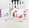 Natal 3d dourando cartão santa claus snowman lenço padrão engrossar cartão postal cartoon blessing cartões por atacado