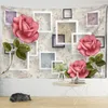 Gobeliny różowy róża ściana wiszące gobelin kwiatowy wzór Czeski Hippie pokój sypialnia zasłony Home Decor