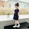 Children's Clothing Girls Dress New Summer Short-sleeved Plus Size Dress Plaid Pattern Lapel Design Princess Dress Kids Clothing Q0716