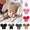 CAPS HATS 6M-5T BARN TODDLER BARN BABY WARM WINTER WOOL KRITBANDE PUL POM BOBBLE HAT CAP