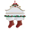 Ornamenti natalizi Ciondolo Decorazioni per alberi Ornamento da appendere in resina fai-da-te Nomi di membri della famiglia personalizzati Regalo creativo 7 stili