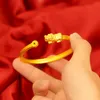 Brazalete Brazalete Estilo simple 18k Oro amarillo Lleno Clásico Mujer Pulsera Regalo