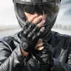 Motocicleta de verão luvas sem dedos acessórios de pele de carneiro de couro meio dedo luvas motocross moto guantes moto verano h1022