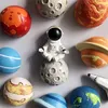 Imãs de geladeira 3D Resina Astronauta Spaceship Júpiter Terra Magnética Colar Universo Geladeira Decorativa Mensagem Adesivo 11pcs Se248w