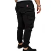 70% Casual Thin Breathable Tie Drawstring Long Pants Men Solid Color Pockets Waist Tied Skinny Cargo Men's