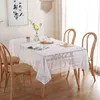 Crochet Hollow Tablecloth Home Decorative Rectangle Fabric Lace Beige Bedroom Coffee Table for Living Room Cover Cloth Mat 211103268g