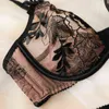 TERMEZY Femmes Sous-vêtements Lingerie Ensemble Sexy Soutien-gorge Bref Ensembles Push Up Transparent Dentelle Broderie Sans Doublure Mince Lingerie 211104