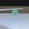 Excellent Quality Diamond Test Past 1 Carat 6.5mm Blue Moissanite Brilliant Cut Round Loose Gemstone for Wedding Jewelry Making H1015