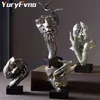 YuryFvna Lovers Scultura Astratta Coppia romantica Statue Moderne Creative Figurine Ornamenti fatti a mano Decorazioni per la casa Regali 210804