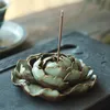 Handgemachte Jingdezhen Weihrauch Zen handgefertigte Keramik Back Peony Lotus Blume Joss Stick Räucherspule
