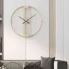 Nordic Yaratıcı Duvar Saati Moda Sessiz Metal Lüks Modern Sanat Basit Duvar Saati Yatak Odası Horloge Murale Ev Dekorasyon DG50WC H1230