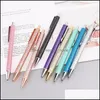 Écrire une entreprise Industriel IndustrialLuxury Bling Métal Stylo à billets à bille 1.0mm Glitter Débit d'huile Stylos Office Fournitures School Papeterie Drop Livraison 20