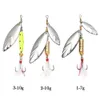 1pcs 7g / 10g Metal Sliving Rotating Sequins Sked Lure Spinner Fiske Hårdbete med Fjäder Treble Hook Tillbehör