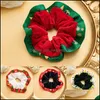 Elastici per capelli Gioielli Donna Moda Stile natalizio Scrunchies Autunno Inverno Flanella Elastico Veet Ponytail Holder Elegante Copricapo Drop