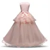 Girl039s платья, летнее платье принцессы с цветочным принтом для девочек, тюлевое платье для подростков, одежда с короткими рукавами, детское платье для выпускного вечера, белое6143691
