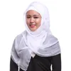 تقليد الحرير وشاح ماليزيا المرأة رئيس وشاح مسلم الأزياء الحجاب للحجاب إيزاميك رئيس التفاف لينة بلون عصابات اللون