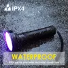 Ficklampor Torches 100 LED-lampor LED Ultraviolett 395 nm Blacklight Scorpion UV Light Battery Använd 6 * för PET urinfläcksdetektor