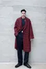 IEFB otoño witner clásico patrón de cuadros de seda brillante abrigo de lana de longitud media para hombres ropa gruesa de doble botonadura 9Y4666 210524