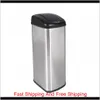 Waste Bins 13 Gallon Touch Sensor Matic Stainlesssteel Trash Can Kitchen 13G Doonb Bu3Nk