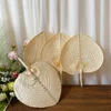 Hand geweven stro bamboe hand fan baby milieubescherming muggen afstotende fan voor zomer bruiloft gunst KKB7521