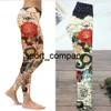Lotus Leggings For Fitness Tattoo Pants Printed Gym Workout Clothing 2021 UV Protected Sport Woman Tights