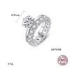 OEVAS Real 2 Carats Bridal Rings set Top Quality 100% 925 Sterling Silver Fidanzamento Wedding Party Fine Jewelry Regali 211217