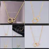 Pendentifs Drop Livraison 2021 Amitié pour l'éternité Collier Or Titane Acier Verrouillage Infinity 2 Cercle Cadeau Bijoux Ami Femme P