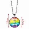 Gay Pride Rainbow Photo Cabochon Glas Hanger Legering Jongen Meisje Ketting Mode Sieraden Lesbische Pride Love Gifts