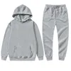 Men's Tracksuits Men Women Fashion Solid Sets Sweatshirts Pants 2 Pieces Set Spring Autumn Fleece Hooded Sport Jogging SuitsMen's