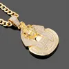 Chains Hip Hop Big Pharaoh Head Pendant Necklace Iced Out Bling Rhinestone Pave Chain For Men Punk Charm Jewelry8831110