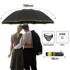 130 cm Double Parapluie Résistant Au Vent Pluie Femme Coupe-Vent 3 Parapluies Pliants Hommes En Plein Air Famille Voyage Affaires Grand Paraguas 210626