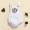 018M né infantile bébé filles fleur broderie barboteuse sans manches combinaison Sunsuit enfant en bas âge fille vêtements d'été 220707