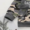 "Schattige baby-herfstkledingset: jongenshoodie met letter, baby-T-shirt, camouflagebroek - perfecte outfit voor jongens, ideaal kerstcadeau!"