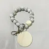 9 stilar Beaded Armband Keychain Pendant Party Favor Sport Ball Fotboll Baseball Basket Basket Trä Bead Bracelet ZZA12762