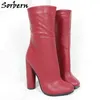 Sorbern Ankle Boots For Womens Round Heels Botines Mujer Zippper Side Plus Size EU34-46 size Custom Color