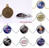 UPS 75PC / DHL Donald Trump Necklace USA: s president Valet Tillgångar Rostfritt Stål Tag Jag är tillbaka KeyRing Keychain US Flag Eagle Maga Slogan Sign Charms