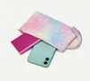 100pcs DHL Marbled PU coin purse handle bags Waterproof mobile phone bag for women
