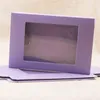 Hediye Sarması Çok Renkli Parti Şeker Kutuları Ekran Kutusu Kraftlar Kağıt Paketi Clear Pvc Pencere Düğün Malzemeleri Artsgift